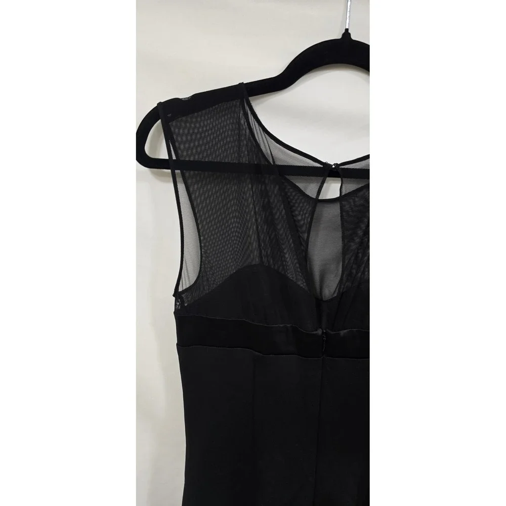 Y2K Cach's women 8 black mini dress bodycone cocktail mesh shoulders‎